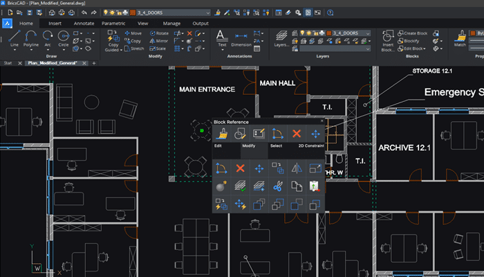 Bricscad-inteface
